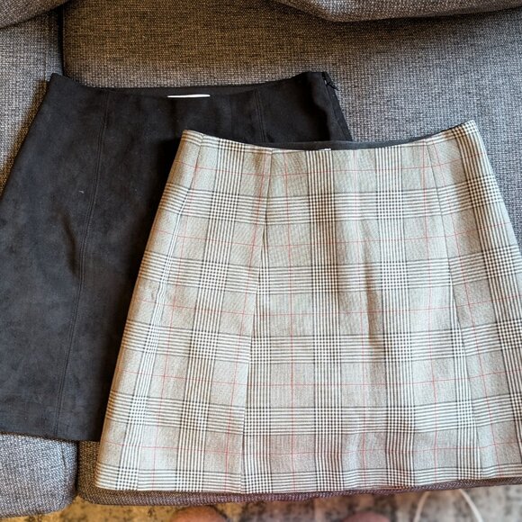 Aritzia Skirt Bundle — Two Babaton Skirts (Suede and Plaid) - Picture 1 of 3